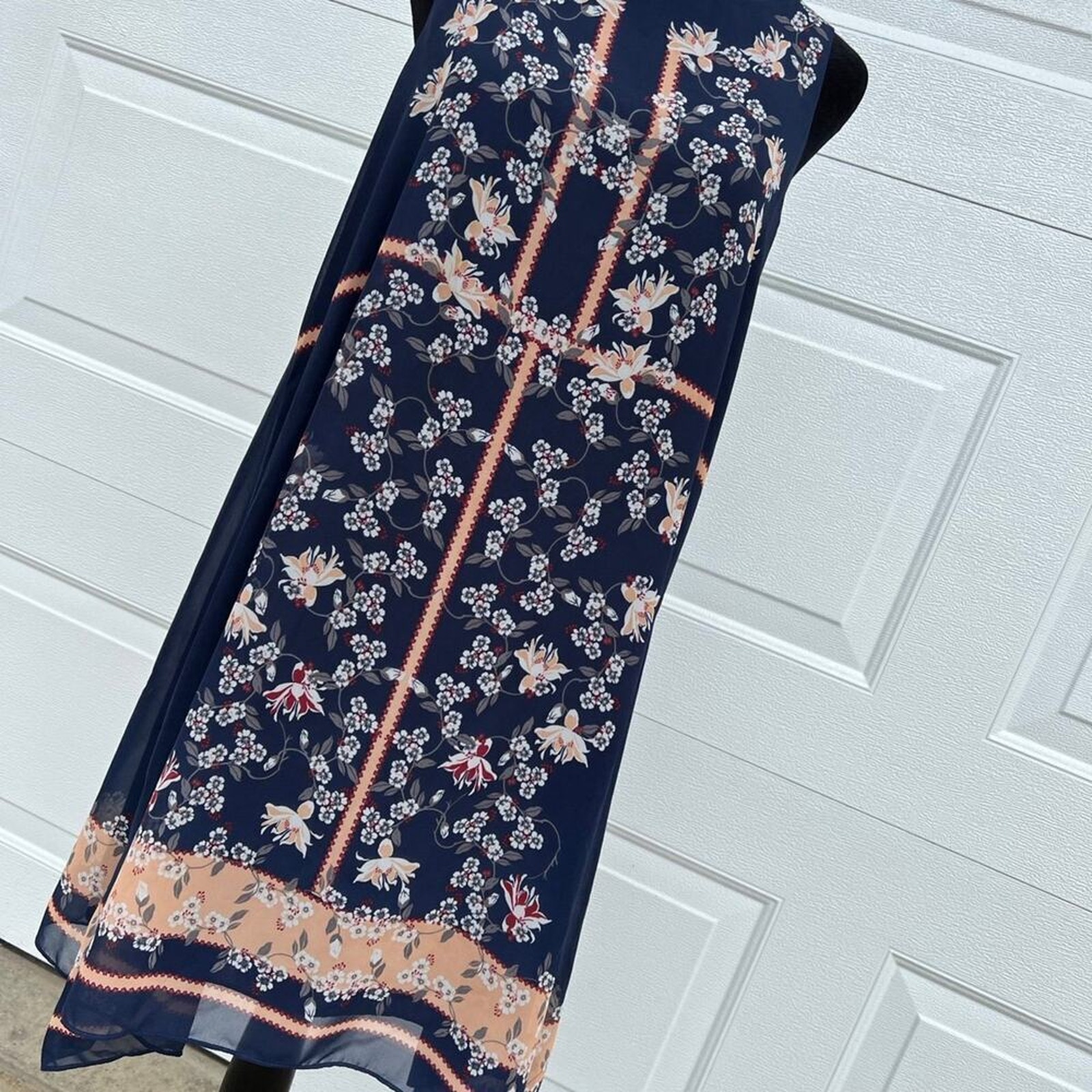 Max Studio Navy Floral Sleeveless Dress, Women's Size Xs — image 5 of 8